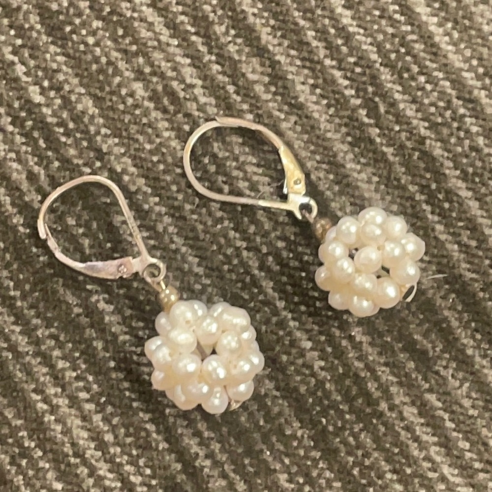 .925 Sterling genuine freshwater PEARL EARRINGS real solid Silver Fine Jewelry